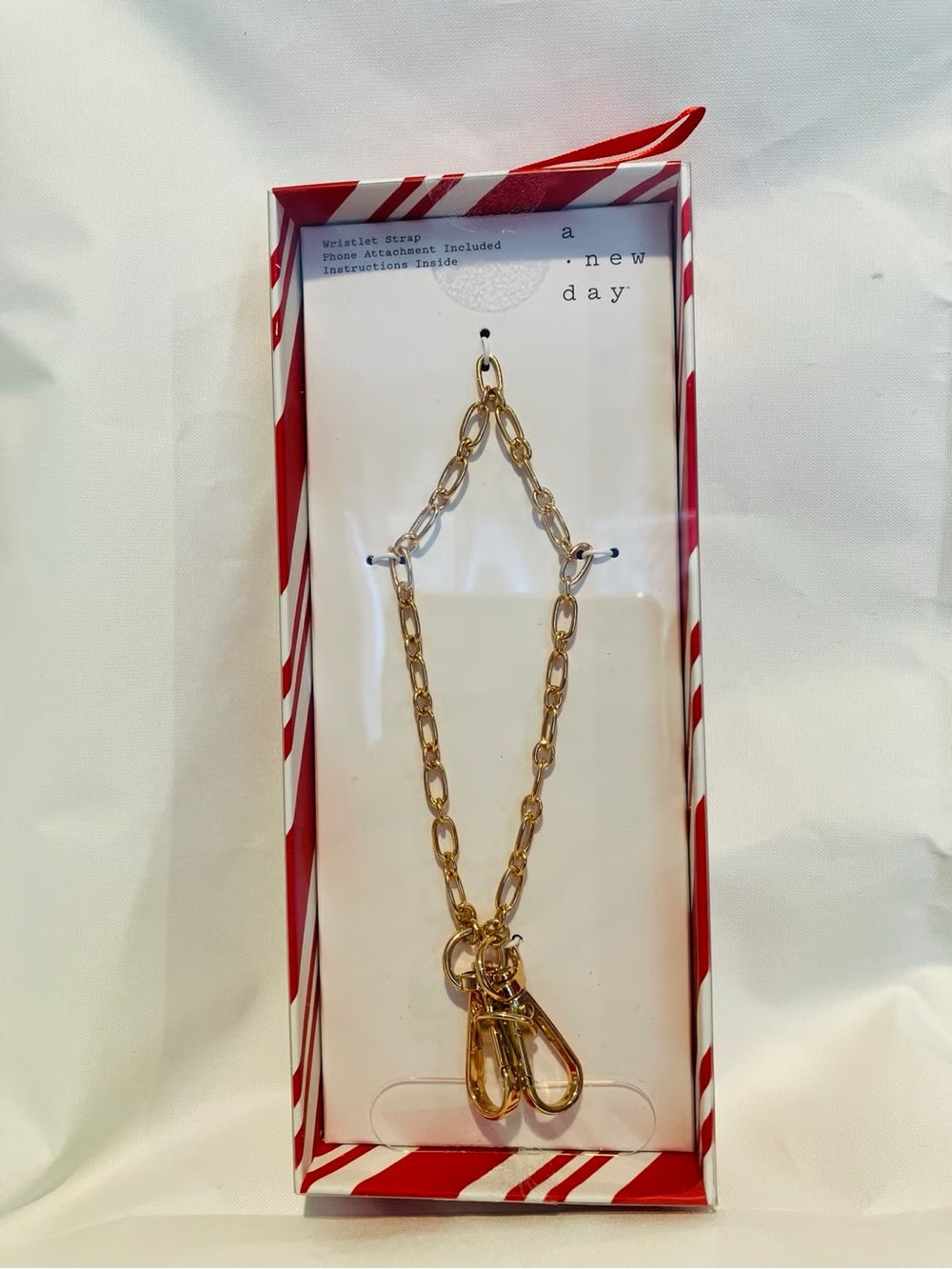 a new day Gold Chain Wristlet strap with phone attachment